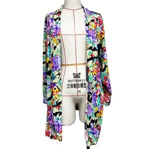 Vintage Adrian Jordan Womens Size 22/24 Floral Open Cardigan